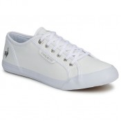 Nouveau Le Coq Sportif Deauville Plus Lea Blanc / Argent Chaussures Baskets Basses